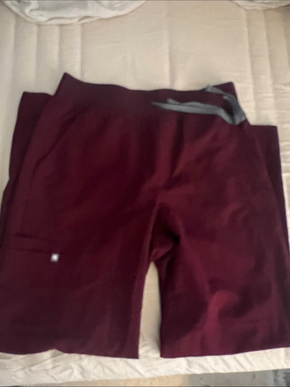 Figs HW Isabella Burgundy Jogger Scrub Pants - Picture 3 of 5